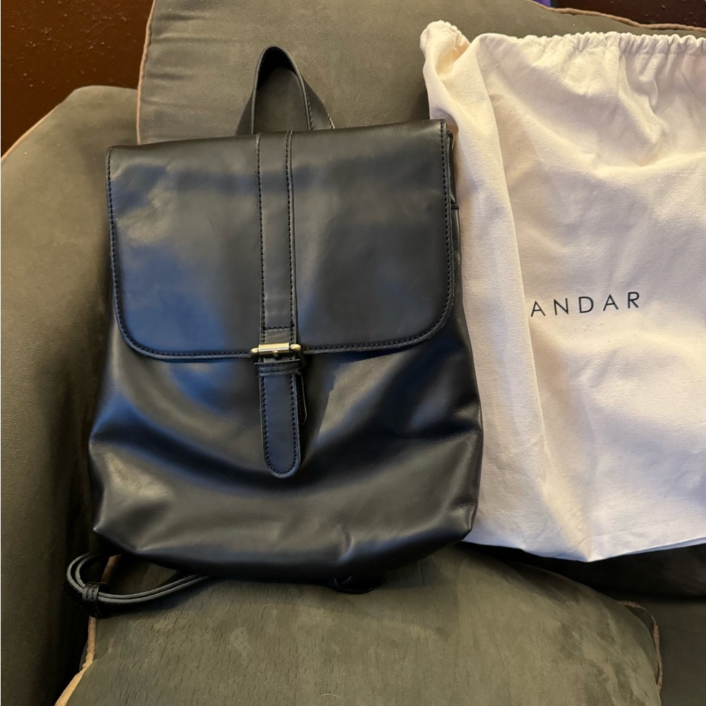 Andar The Brooklyn Leather Black Backpack Brass Purse